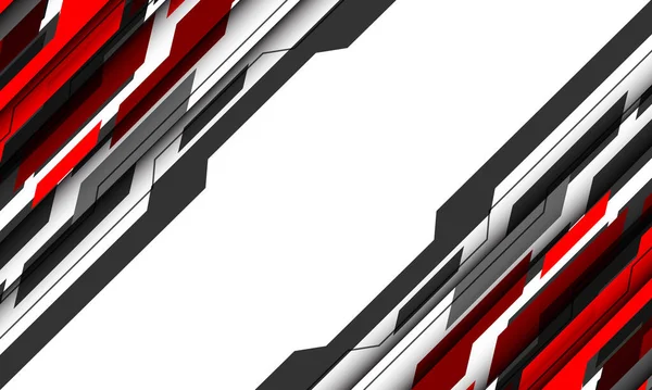 Abstract Technology Red Grey Circuit Cyber Futuristic Geometric Dynamic White — 图库矢量图片