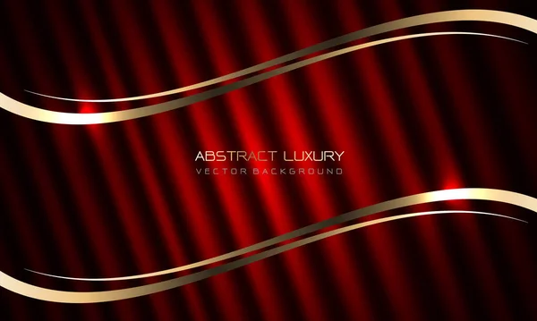 Abstract Luxury Red Gold Lines Curve Fabric Curtain Design Modern — Archivo Imágenes Vectoriales