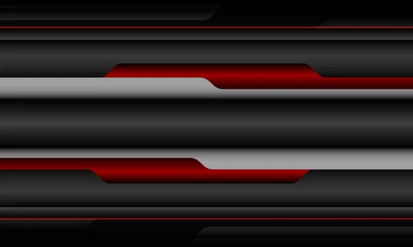 Abstract Grey Red Metallic Banner Cyber Geometric Design Modern Futuristic — Stockvektor