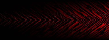 Soyut kırmızı devre güç siber ok yönü geometrik kara gölge teknolojisi tasarımı fütüristik arkaplan vektörü