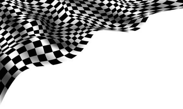 Checkered Flaga Fala Białym Tle Projektowania Dla Sportu Wyścig Mistrzostwa — Wektor stockowy