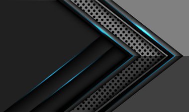 Soyut mavi ışık çizgisi ok yönü çember örgü gölge tasarımı modern lüks fütüristik teknoloji arkaplan vektörü