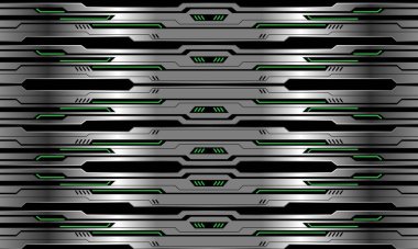 Soyut vektör teknolojisi fütüristik metalik siber güç kara geometrik tasarım kusursuz model arkaplan