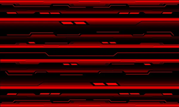 Diseño Geométrico Negro Cibernético Luz Roja Futurista Tecnología Vectorial Abstracta — Vector de stock