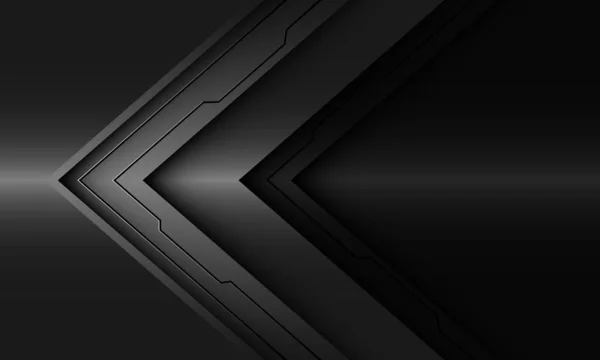Astratto Freccia Metallica Linea Nera Circuito Ciberdirezione Disegno Geometrico Moderna — Vettoriale Stock