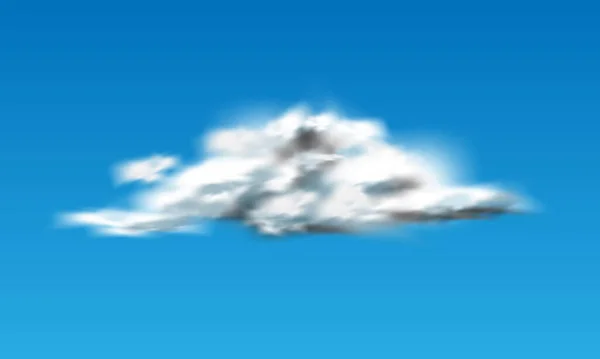Реалистичный Большой Белый Туман Облака Дым Голубом Фоне Вектор Неба — стоковый вектор