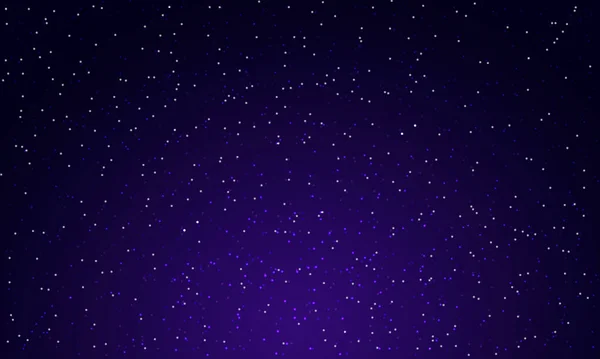 Nacht Leuchtenden Sternenhimmel Lila Weltraum Hintergrund Mit Sternen Kosmos Vektor — Stockvektor