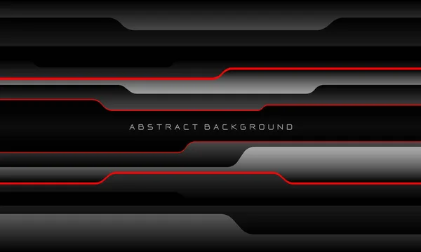 Abstracto Metálico Línea Roja Negro Cibergeométrico Línea Superposición Capa Diseño — Archivo Imágenes Vectoriales
