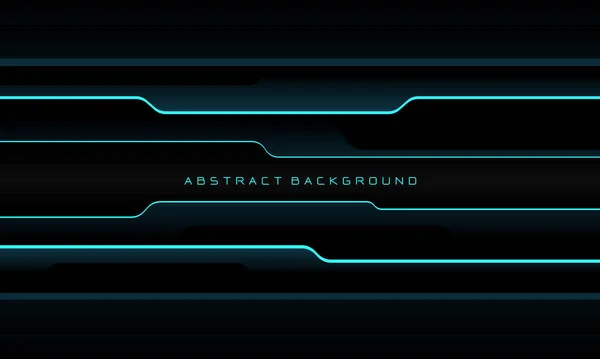 Abstrakt Metallic Blå Neon Svart Cyber Geometrisk Linje Överlappa Lager — Stock vektor