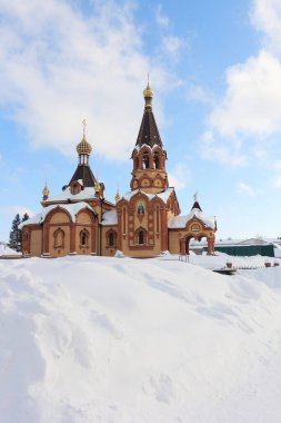 Srostki 'deki Büyük Şehit Catherine Kilisesi. Altai Bölgesi 'nin Biysk bölgesi. Rusya