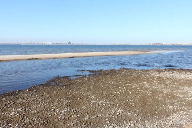 Ob rezervuarı, Rusya, Novosibirsk, Tan Van adasından görüntü