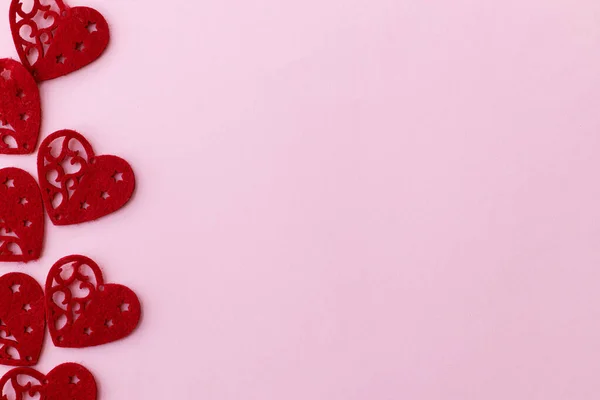 Стильные Валентинки Розовом Фоне Плоским Лежали Пространством Текста Днем Святого — стоковое фото