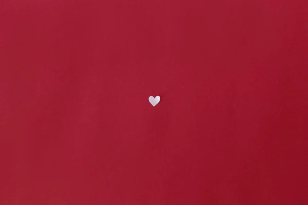 Happy Valentine Day Valentine Heart Flat Lay Red Background Space — Stock Photo, Image