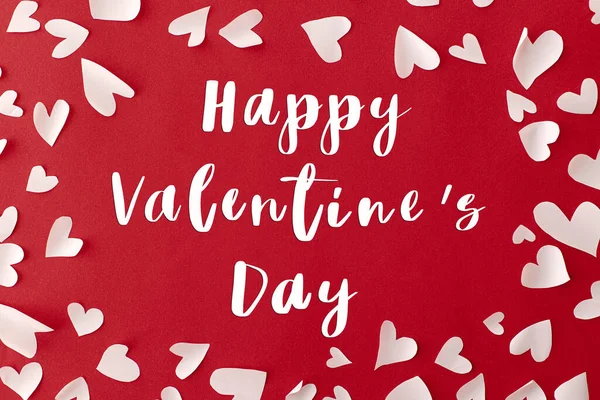 Happy Valentine Day Text Auf Stylischem Niedlichen Herzen Rahmen Auf — Stockfoto