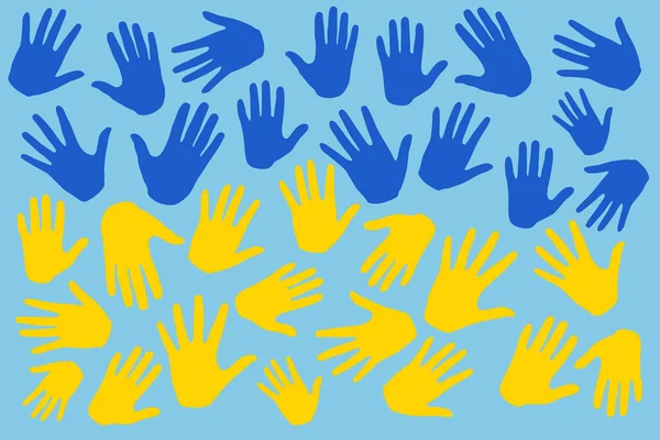Στάσου Την Ουκρανία Μπλε Και Κίτρινα Χέρια Ουκρανική Εθνική Σημαία — Φωτογραφία Αρχείου