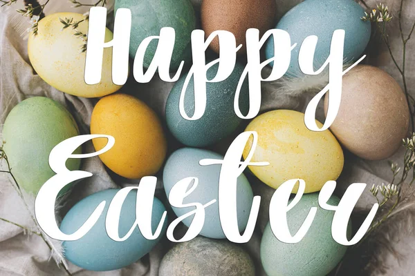Mutlu Paskalya Tebrik Kartları Mutlu Paskalya Metinleri Zarif Paskalya Yumurtaları — Stok fotoğraf