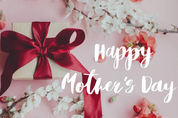 Щасливий День Матері Вітальна Листівка Щасливі Мами День Текст Подарункова — стокове фото