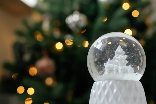Merry Christmas Atmospheric Winter Time Stylish Christmas Snow Globe Background — Φωτογραφία Αρχείου