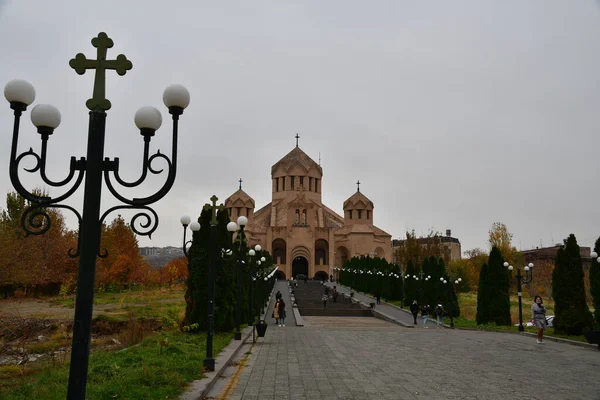 Панорамный Вид Собор Святого Григория Просветителя Ереване — стоковое фото