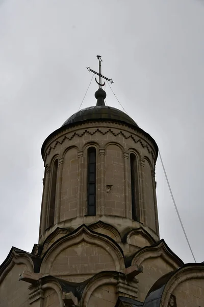 Parte Superiore Una Vecchia Chiesa Con Croce Vecchio Edificio Della — Foto Stock