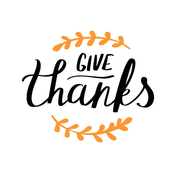 Happy Thanksgiving Day Schriftzug Design Isoliert Auf Weißem Hintergrund Kalligraphie Stockvektor