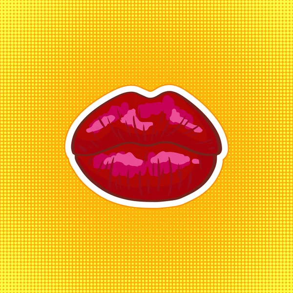 Sexy icona labbra rosse isolato su sfondo bianco. Belle donne un bacio d'aria con rossetto lucido. Illustrazione vettoriale moda. — Vettoriale Stock