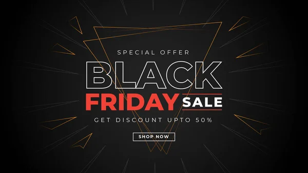 Sales Promotion Banner Vector Black Friday Sale — Stock Vector