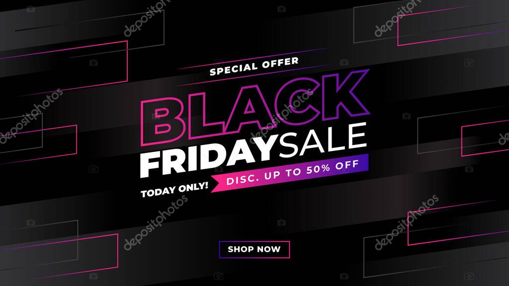 Sales promotion banner vector for black friday sale