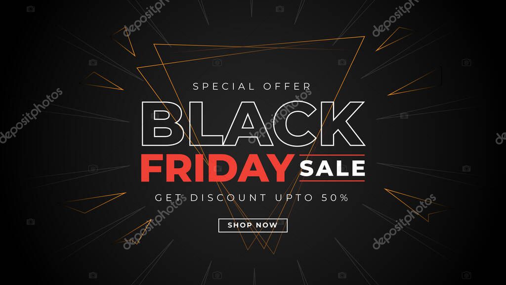 Sales promotion banner vector for black friday sale