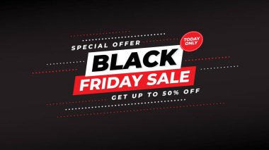 Kara Cuma satışı için satış promosyonu bayrağı vektörü