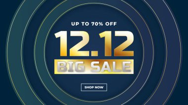 12.12 satış tanıtım pankartı tasarım şablonu