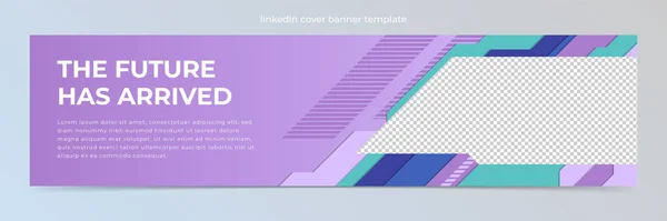 Plantilla Banner Tecnología Abstracta Moderna Enlazada — Vector de stock