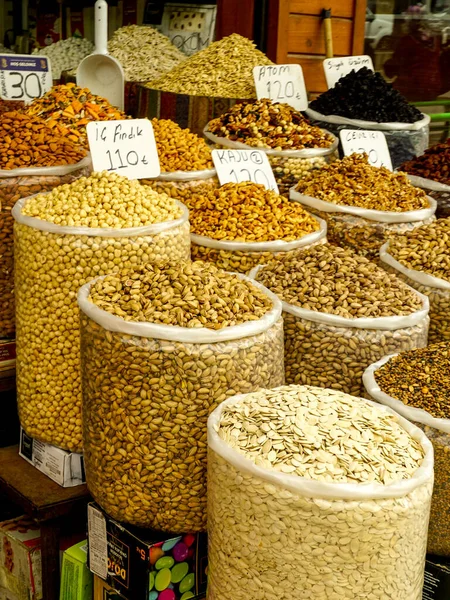 Traditional Dried Nut Sellers Sanliurfa Turkey Racks — Stock Photo, Image