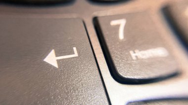Macro shot of keyboard buttons close up view