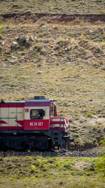 August 2022 Trains Passing Nature Railroad Foggy Day — Foto de Stock