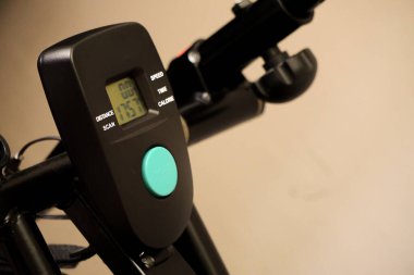 Elliptical bicycle at home close up view