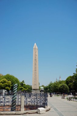 24 July 2017 Istanbul Turkey. Dikilitas park in Istanbul Turkey ancient obelisks