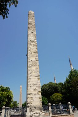24 July 2017 Istanbul Turkey. Dikilitas park in Istanbul Turkey ancient obelisks