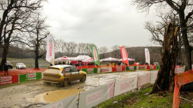 25 January 2009 Istanbul Turkey. Istanbul Castrol Rally Championship on a rainy muddy track