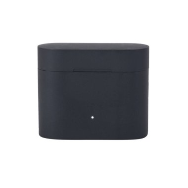 Beyaz arka planda kablosuz kulaklık. Suçlama davasında kulaklığı kapat..