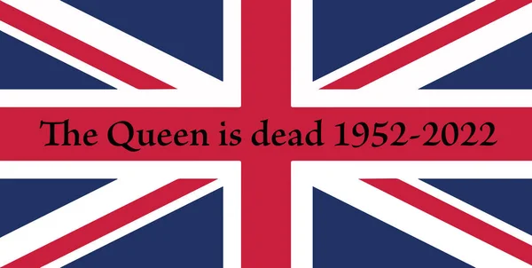 エリザベス女王の英国国旗葬儀女王は1952年から2022年の間に死んだ青赤白 — ストック写真