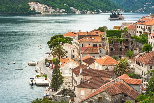 Blick Auf Die Stadt Perast Und Die Bucht Von Boka — Stockfoto