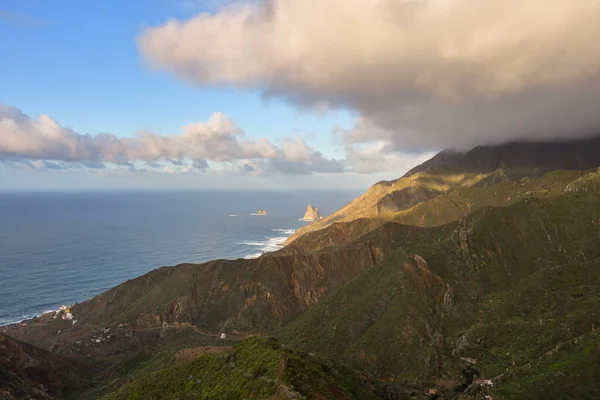 Beautiful Landscape View Sun Setting Atlantic Ocean Tenerife Canary Island — Foto Stock