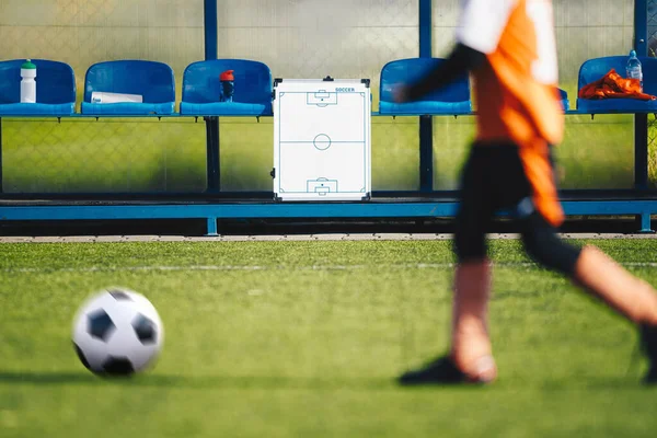 Football Soccer Coaching Background Conseil Stratégie Tactique Sur Banc Des — Photo