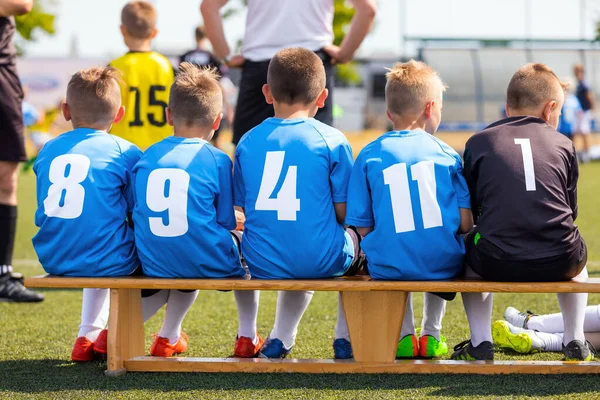 Sports Team School Field Soccer Football Match School Kids Boys — Zdjęcie stockowe