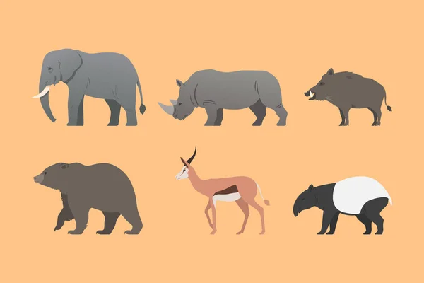 Gradient wild animals illustration Vector illustration.