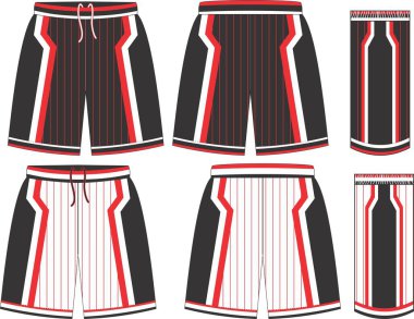Basketbol Üniforması Kısayolları Ön ve Arka Görünüm Modifiye Şablonları Vektörleri 