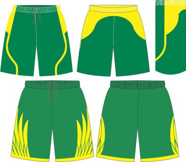 Basketbol Üniforması Kısayolları Ön ve Arka Görünüm Modifiye Şablonları Vektörleri 