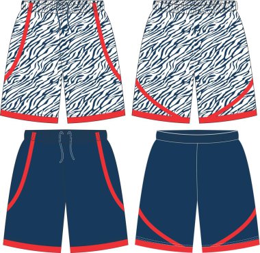 Basketbol Üniforması Kısayolları Ön ve Arka Görünüm Modifiye Şablonları Vektörleri 