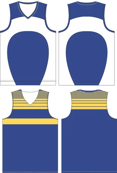 Basketbal Uniform Dresy Přední Zadní Pohled Falešné Šablony Vektory — Stockový vektor